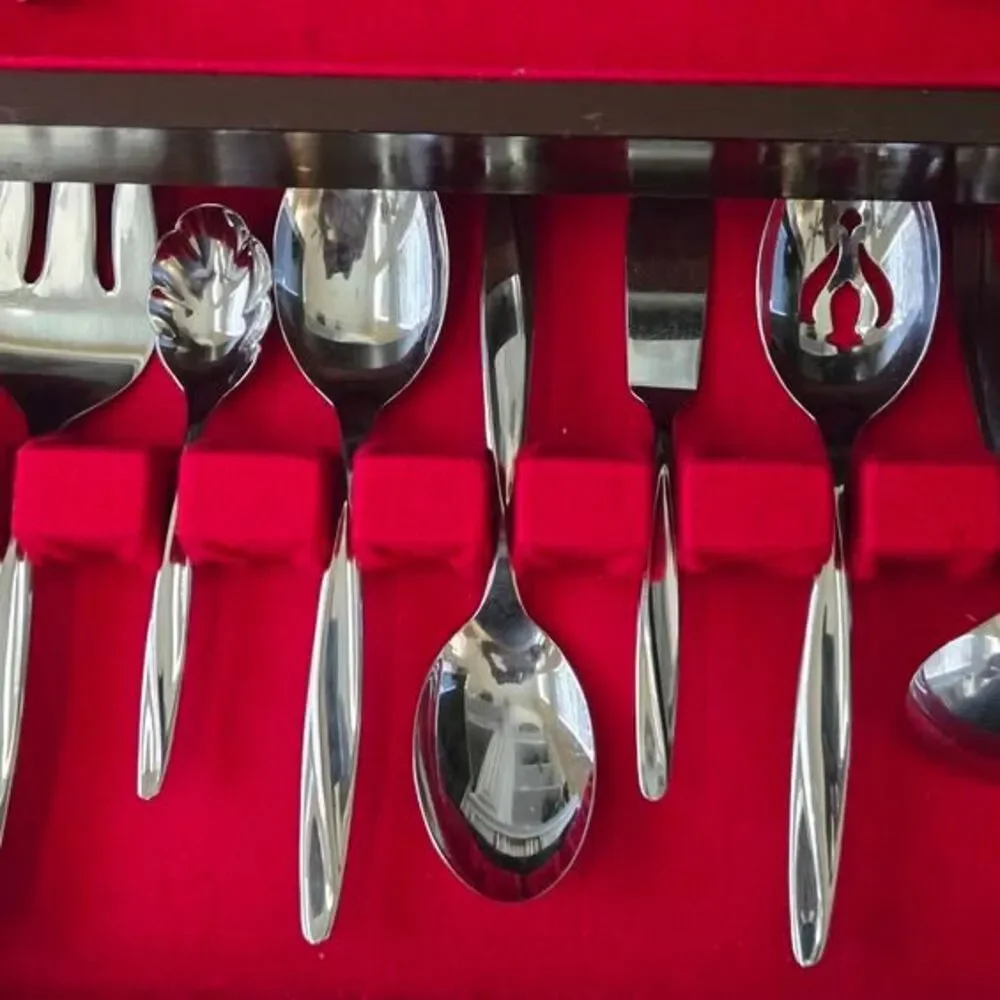 Vintage Insico Stainless Steel Silverware Set with Chest - 51 pcs